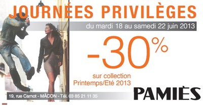 Journées privilèges dans votre boutique Pamiès à Mâcon